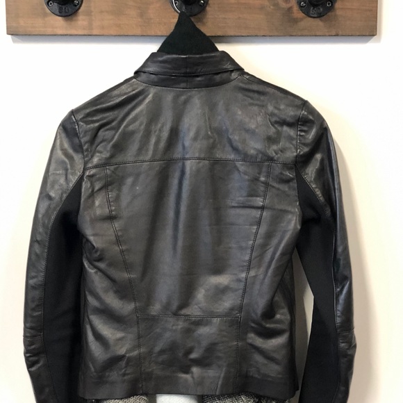 Trouvé Drape Collar Leather Jacket - Picture 2 of 5